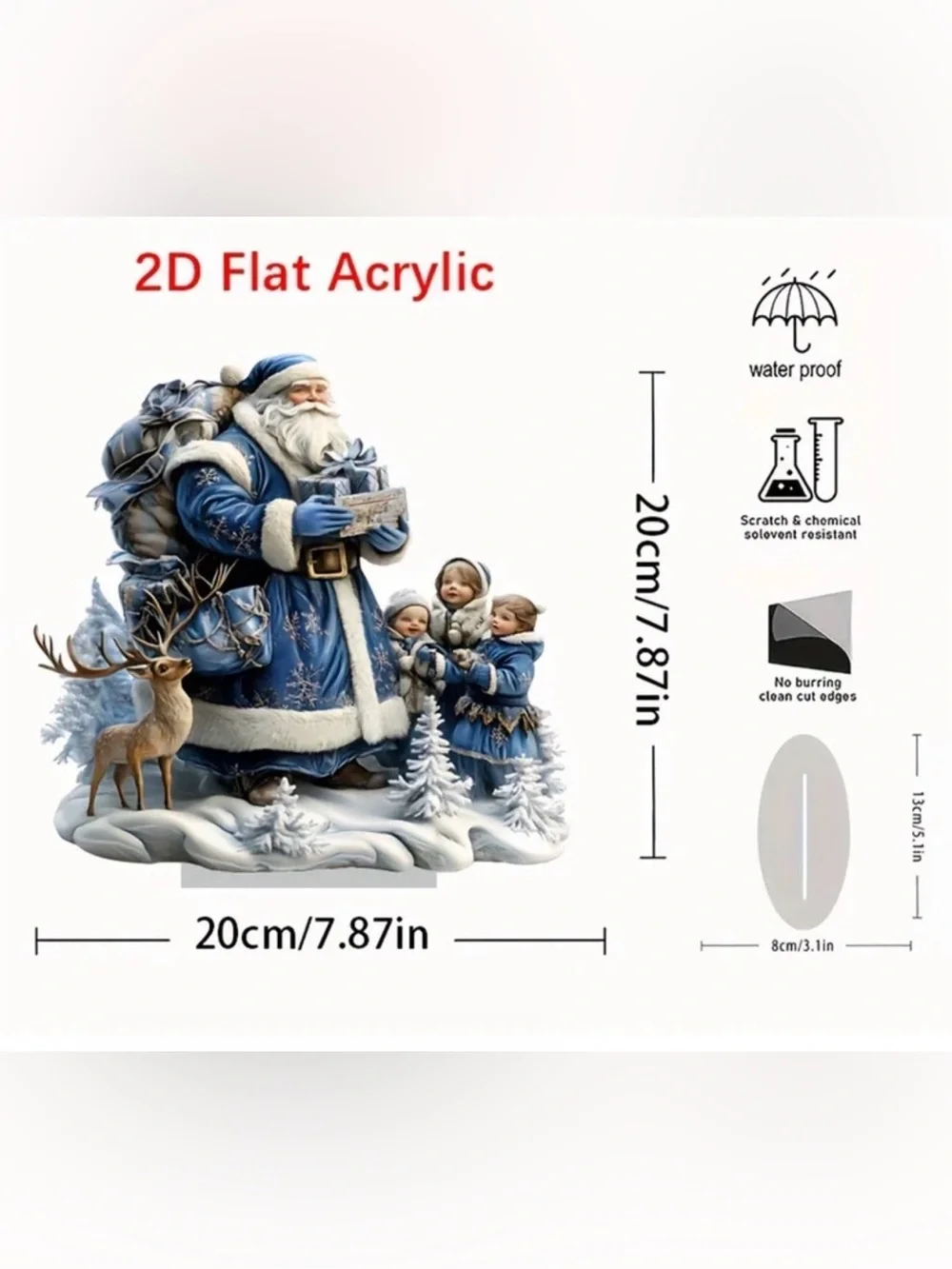*BUY NOW* Nordic-Style Blue Santa Claus Acrylic Decor - 2D